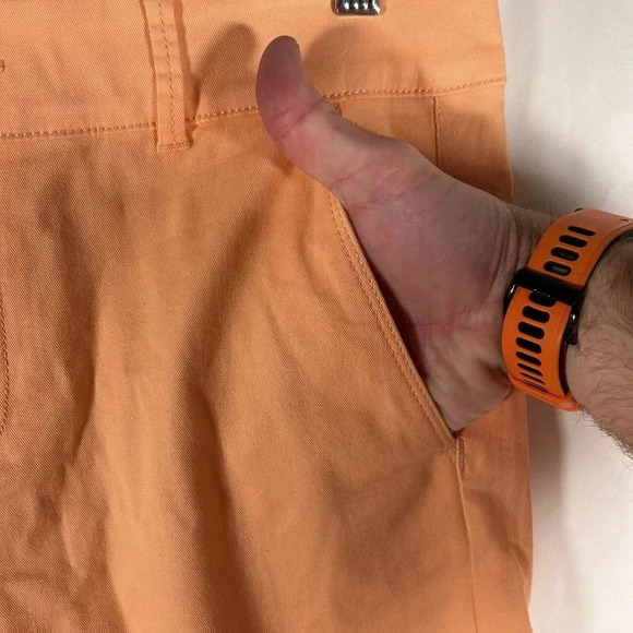 Loft Pants Women's 6 Orange Girlfriend Chino Mid Rise Cotton Blend - Picture 4 of 10